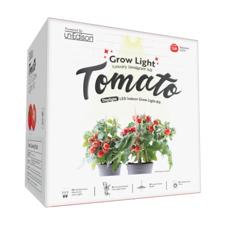 Miracle Led 2-Socket Tomato Grow Light Kit- Full Spec. 12W Replace 150W Grow Bulbs, Silver Shades, Timer 802074